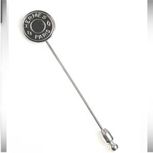 Authentic Hermès Silver Logo Stick Pin Vintage Clous de Selle Lapel Pin Brooch